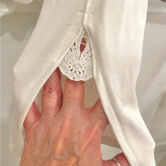 Joseph Ribkoff Silky lined sweater with lace trim - Picture 6 of 9